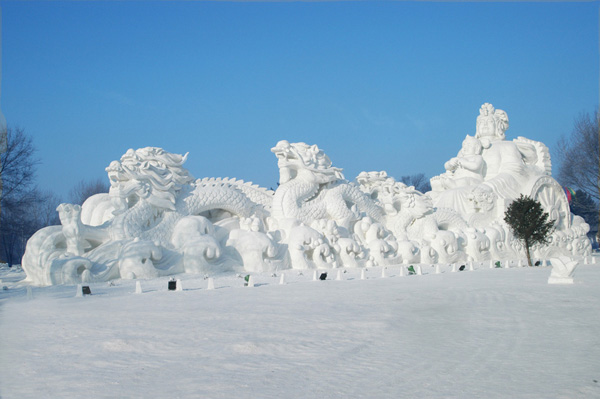Dragons Ice Sculpture Harbin winter travel